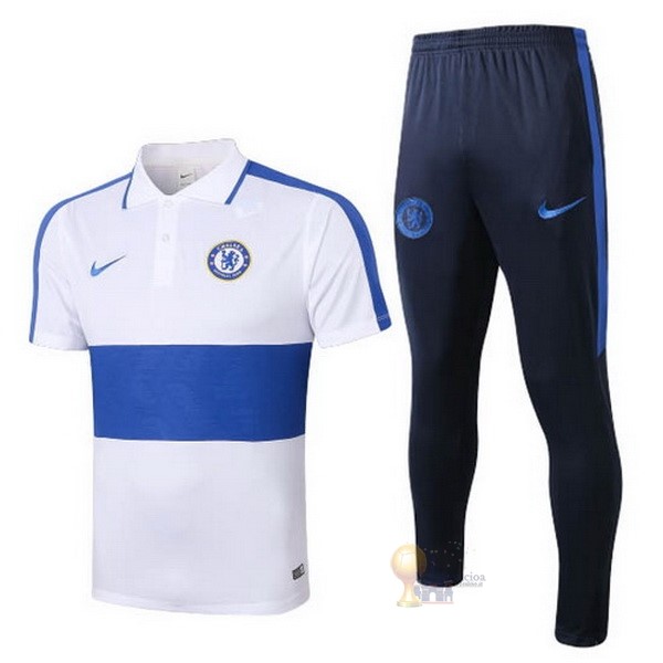 Calcio Maglie Set Completo Polo Chelsea 2020 2021 Bianco Blu